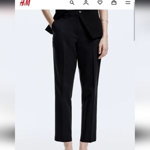 H&M Black Ankle-Length Slim Trousers
